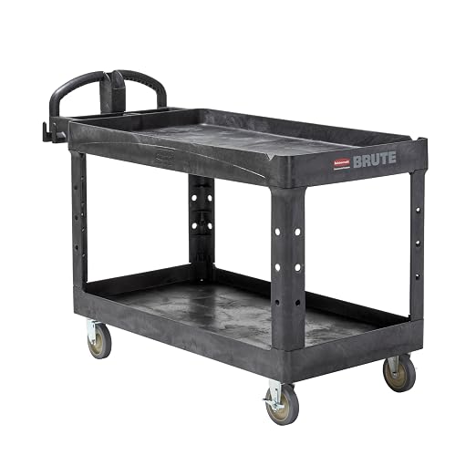 Rubbermaid Commercial Products BRUTE Heavy Duty 2-Shelf Utility/Service Cart by RubbermaidCommercialProducts