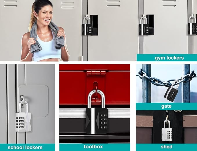 ZHEGE Gym Lock, Combination Lock Outdoor Weatherproof, Heavy Duty Padlock - Image 5