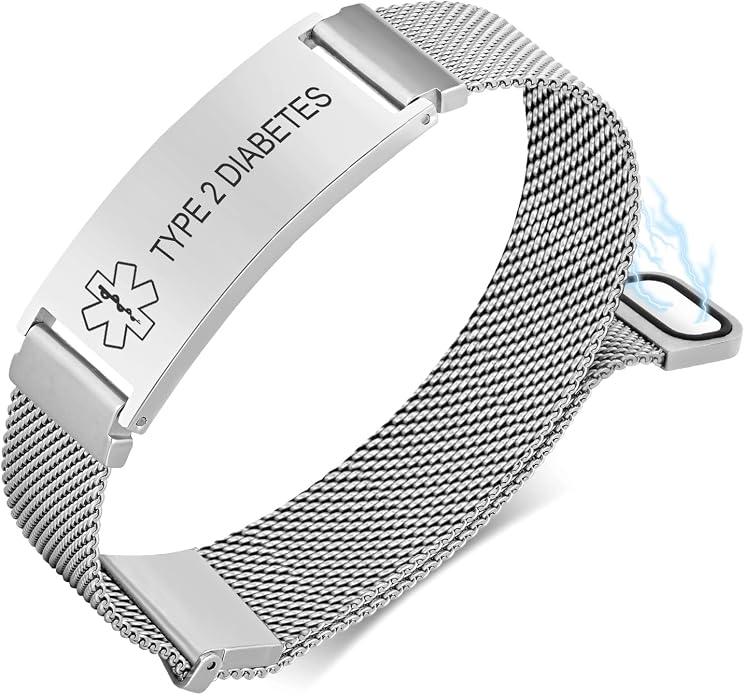 VNOX Medical Alert Id Bracelet for Men Women, Custom Engraving Adjustable by VNOXJEWELRY