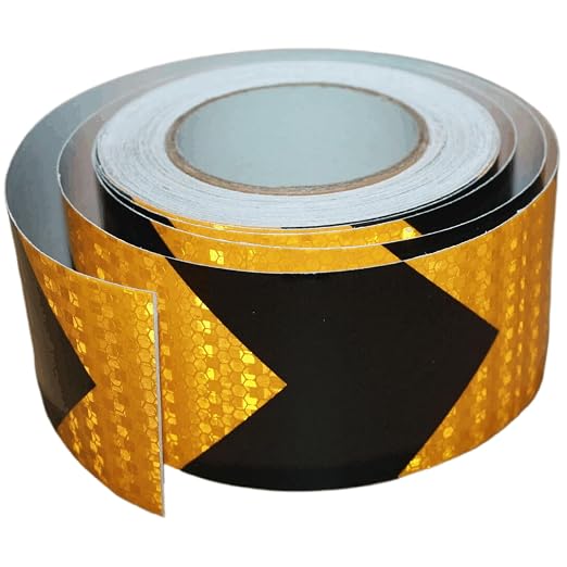 Reflective Tape Yellow Black 3 inch X 66 feet, Outdoor Waterproof Hazard by tuyrchu