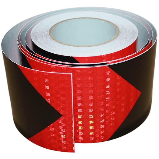 Reflective Tape Red Black 4 inch X 66 feet, Outdoor Waterproof Hazard by tuyrchu