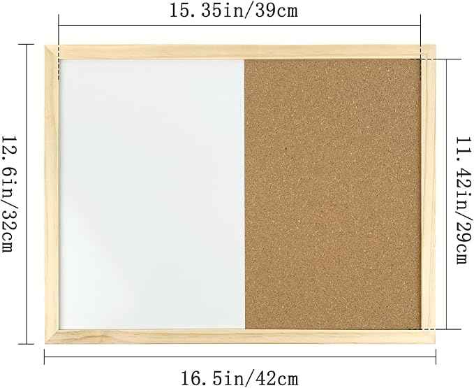 GDMINLO 16.5 x12.6 Inches Dry Erase Cork Bulletin Combination Board, Notice