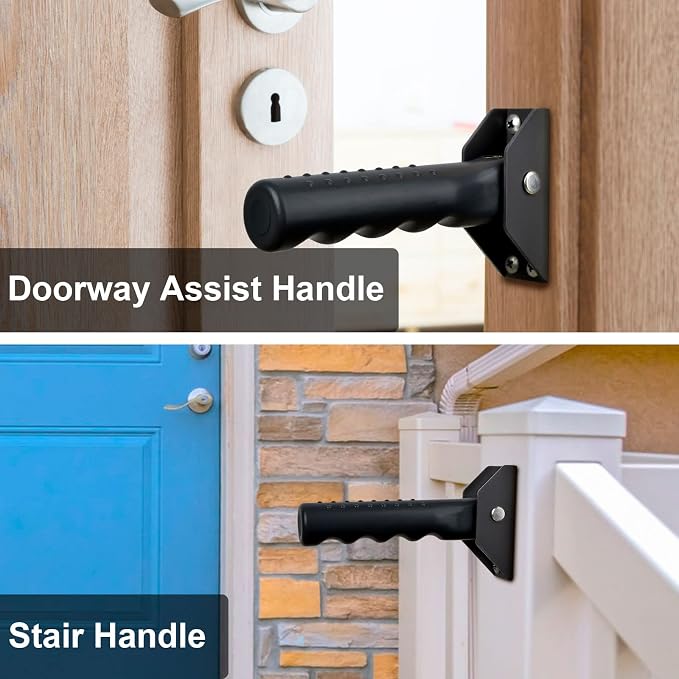 Flip Up Grab Bar for Doorway/Stairs Safety Assist Handles for Elderly Non-Slip - Image 2