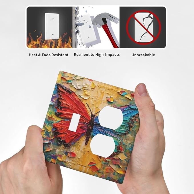 Wallplates Colorful Butterfly Animal Insects Wall Art Abstract 1 Toggle 1 - Image 6