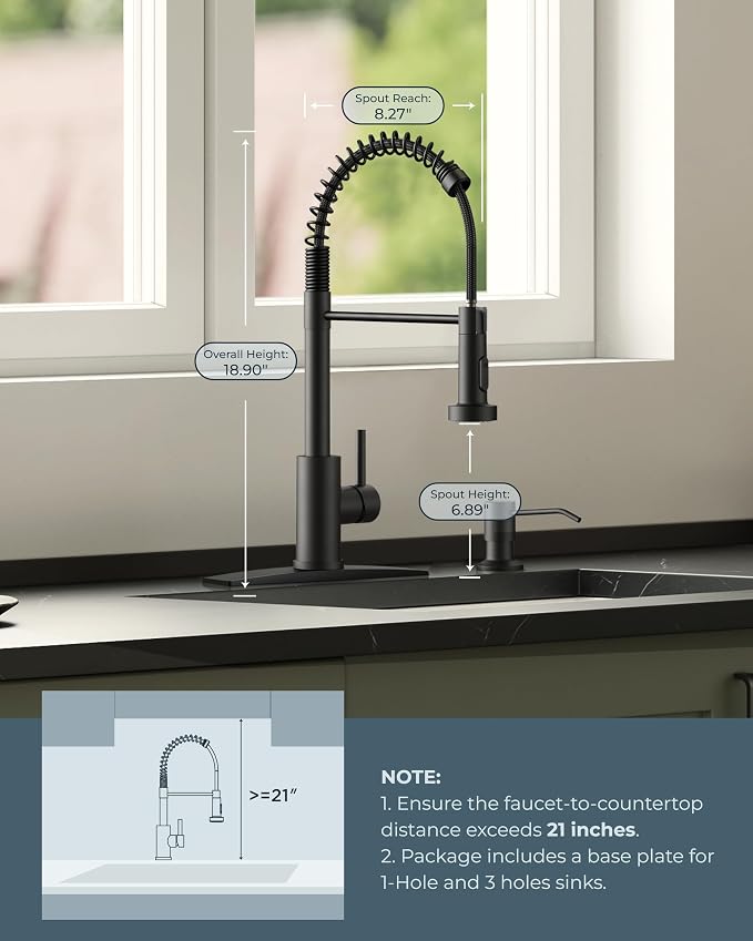 FORIOUS Black Kitchen Faucet - Image 5