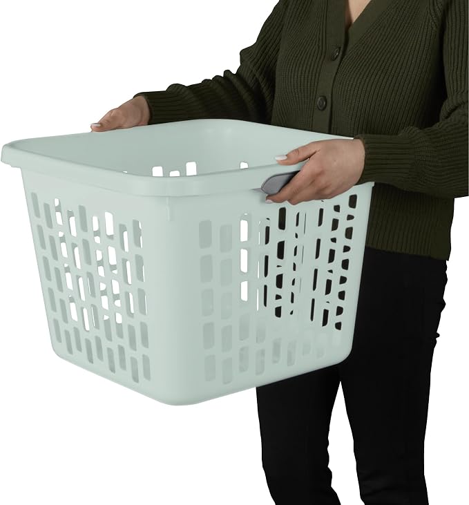 Sterilite Laundry Basket, Plastic Clothes Hamper, Large Square Bin - Image 6