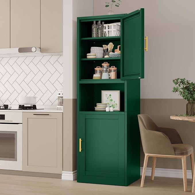 67" Tall Narrow Storage Cabinet Metal Bathroom Cabinet - Image 7