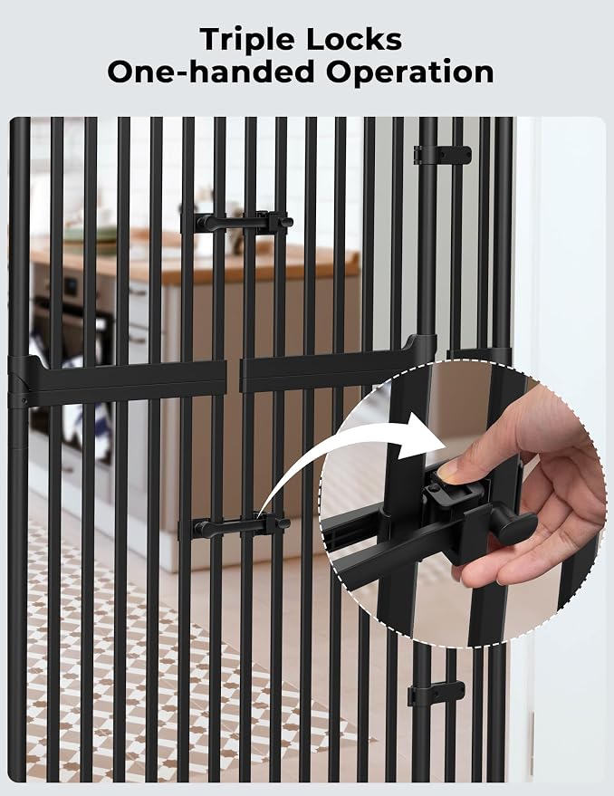 Extra Tall Cat Gate for Doorway: Sprouterie 74.8"-98" Pressure Mount Tall Cat - Image 7