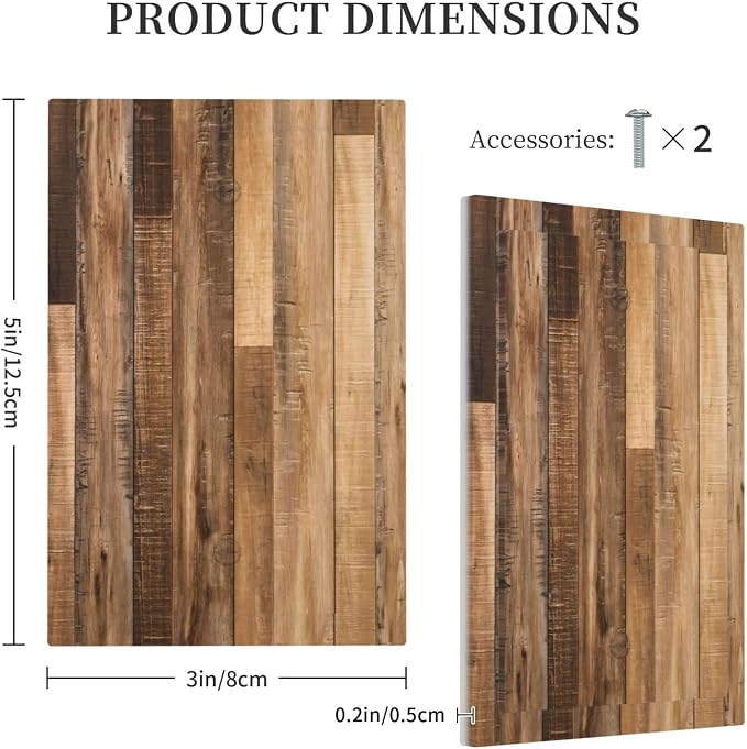 Rustic Brown Wood Splicing Vintage Dark Oak Print Light Switch Cover Plate 1 - Image 5