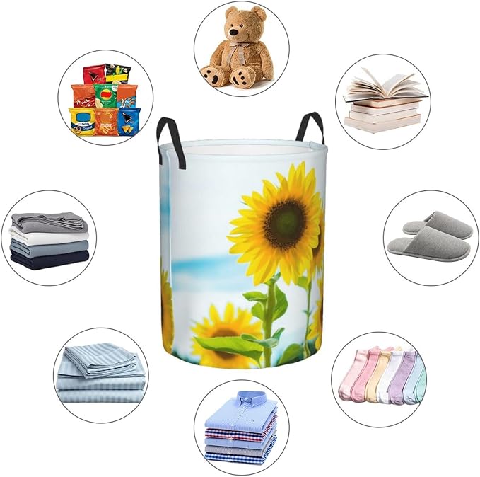 Laundry Basket Flower Plants Collapsible Large Capacity, 63L Dirty Clothes - Image 2