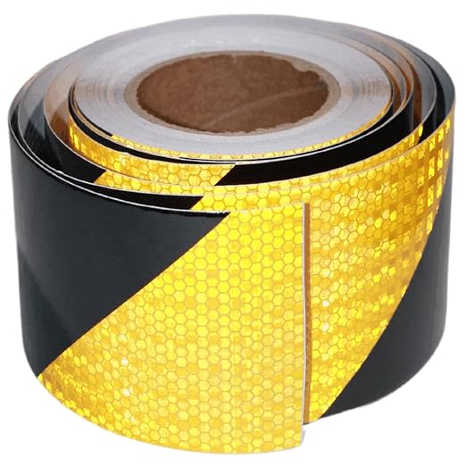Yellow Black Reflective Tape 4 inch X 66 feet, Outdoor Waterproof Hazard by tuyrchu