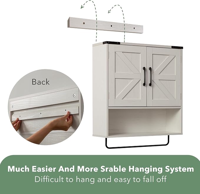 Bathroom Wall Cabinet Over Toilet 24x24 Inch Farmhouse Medicine Cabinet - Image 5