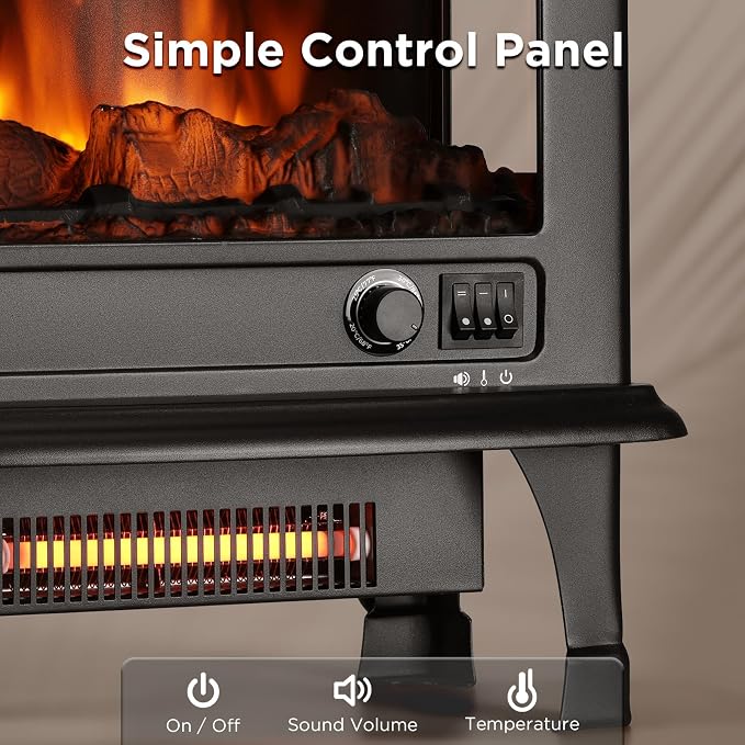 TURBRO Suburbs 20 in. Electric Fireplace Infrared Heater - Image 5