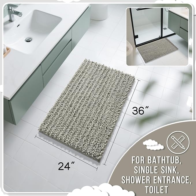 Yimobra Large Bathroom Rugs Non Slip Washable 36x24 Inch - Image 2