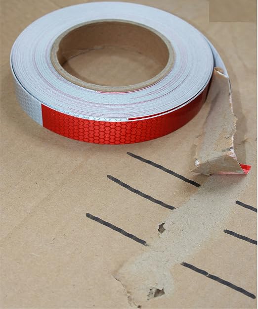 Red and White Reflective Tape Outdoor Waterproof 1 inch X 74 feet, High - Image 2