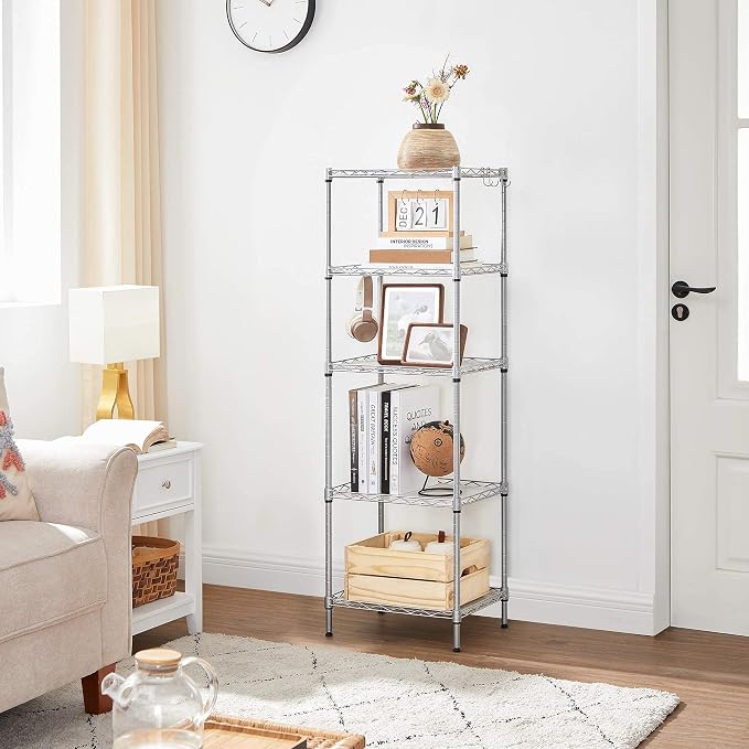 SONGMICS 5-Tier Storage Shelves, Wire Shelving Unit, Kitchen Metal Shelves - Image 8