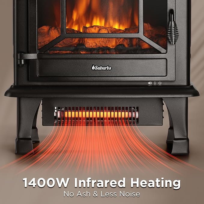 TURBRO Suburbs 20 in. Electric Fireplace Infrared Heater - Image 3