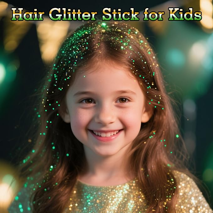 MEICOLY Gold and Green Face Glitter Stick, Hair Glitter Stick - Image 2