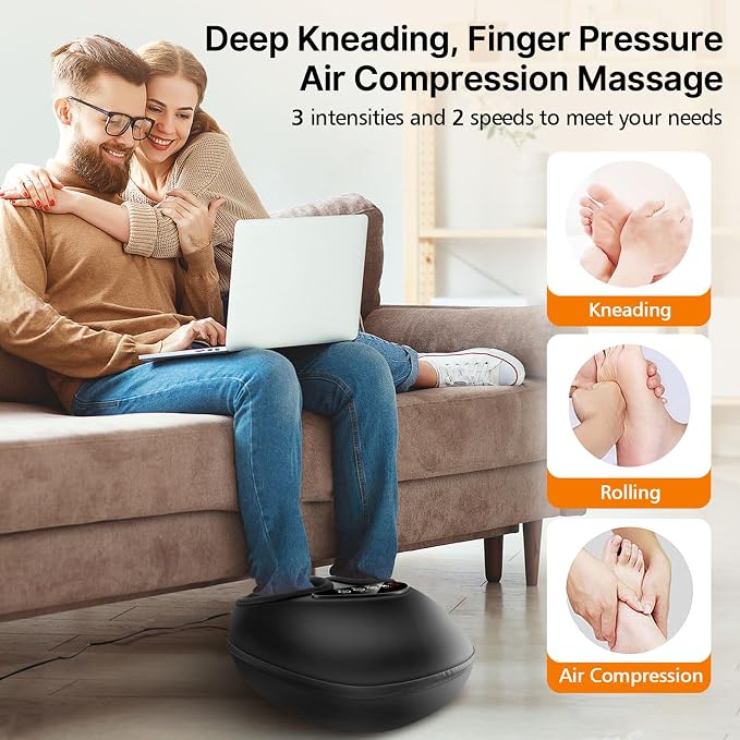 Shiatsu Foot Massager with Heat, Deep Kneading & Gentle Air Compression - Image 5