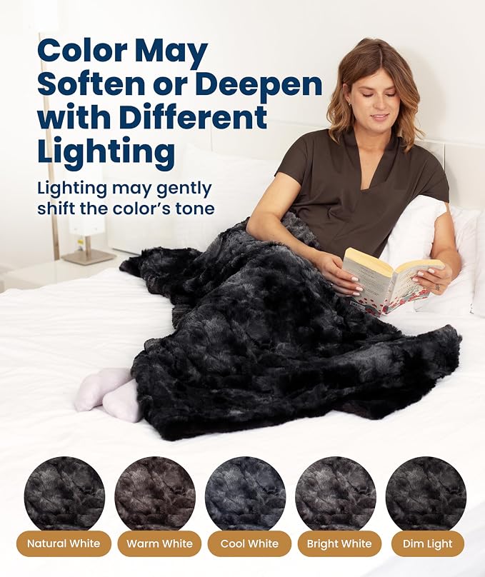 Everlasting Comfort Soft & Comfortable Black Faux Fur Throw Blanket - Image 6