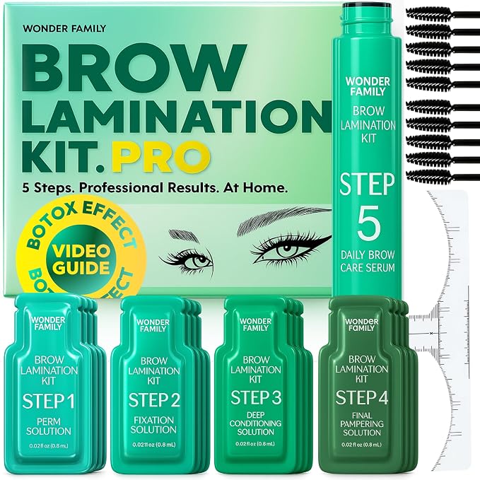 Brow Lamination Kit – 5-Step Easy At Home Eyebrow Shaping & Lifting System by WONDERFAMILY