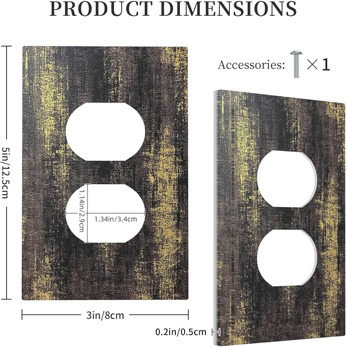 Outlet Covers Vintage Industrial Rusty Metallic 1 Gang Duplex Light Switch - Image 5
