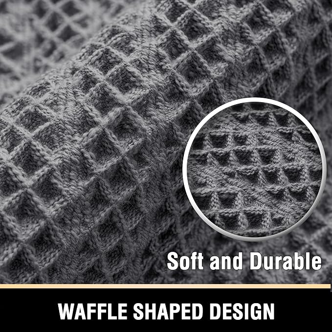 H.VERSAILTEX Waffle Bath Mat Super Absorbent Boho Bath Mat Non Slip Bath Rugs - Image 3