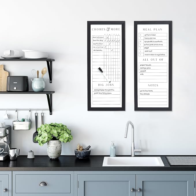Sheffield Home Set of Two Family Planner Dry Erase Boards Featuring, Chore Chart - Field & Grace