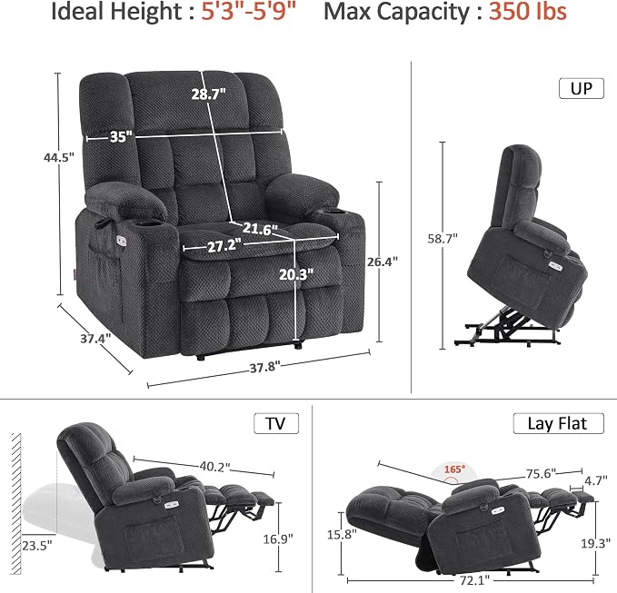MCombo Dual Motor Power Lift Recliner Chair - Image 3