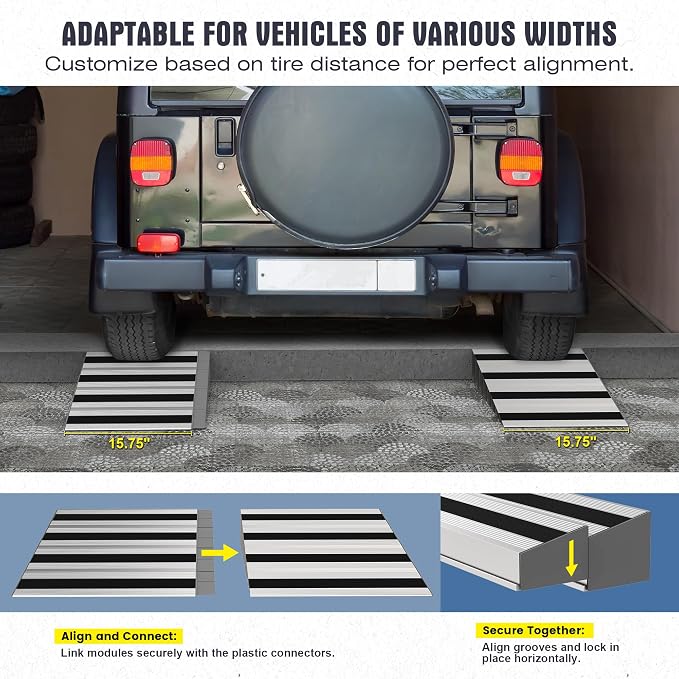 4" Rise Modular Threshold Ramp for Doorways, Stable Wheelchair Ramp for Home - Image 4