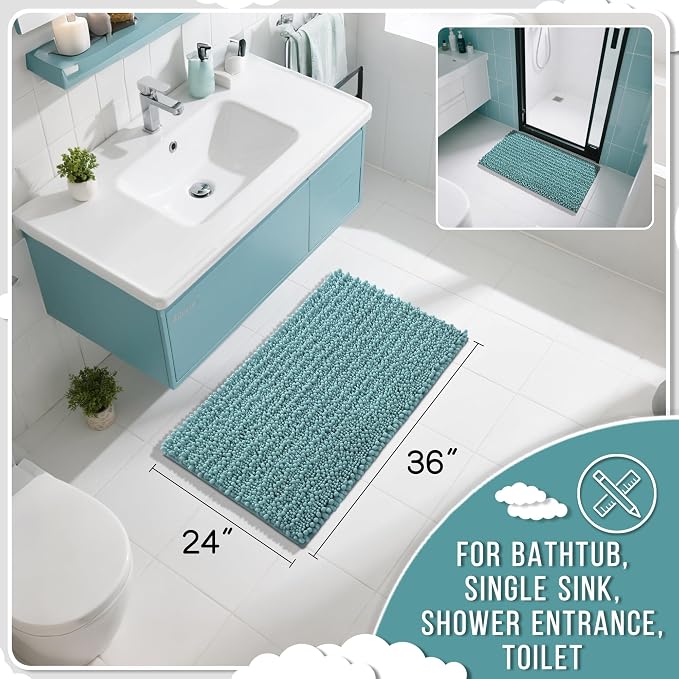 Yimobra Large Bathroom Rugs Non Slip Washable 36x24 Inch - Field & Grace