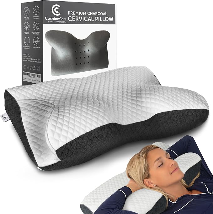 Charcoal Pillow for Neck and Shoulder Pain Relief – Bamboo Charcoal Memory Foam - Image 9