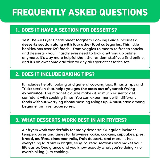 Air Fryer Cheat Sheet Magnets Cooking Guide Booklet - Image 7