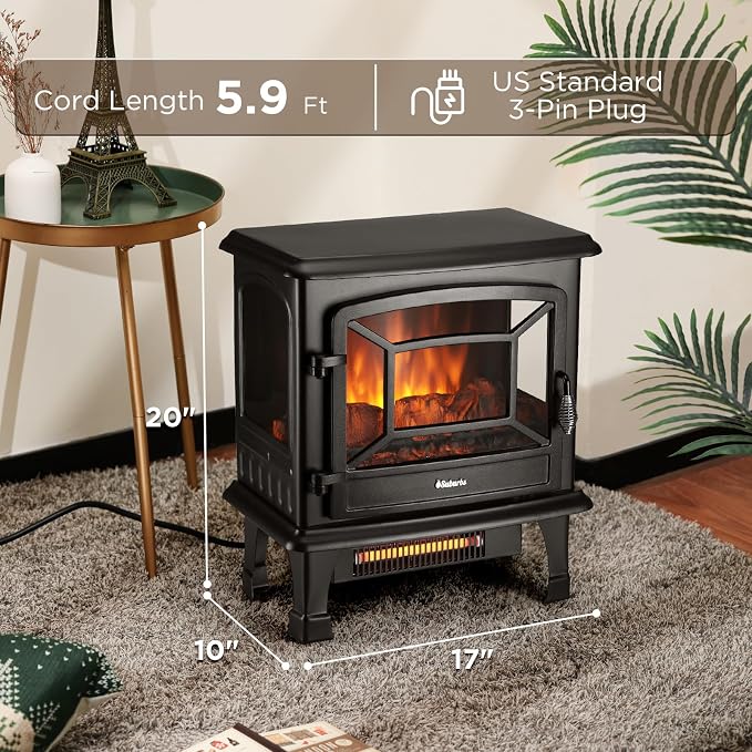 TURBRO Suburbs 20 in. Electric Fireplace Infrared Heater - Image 7