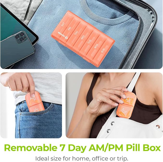 AUVON XL Weekly Pill Organizer 2 Times a Day, Pill Box 7 Day - Image 6