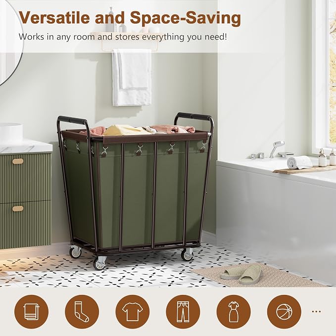 Hoctieon Large Laundry Cart - Field & Grace