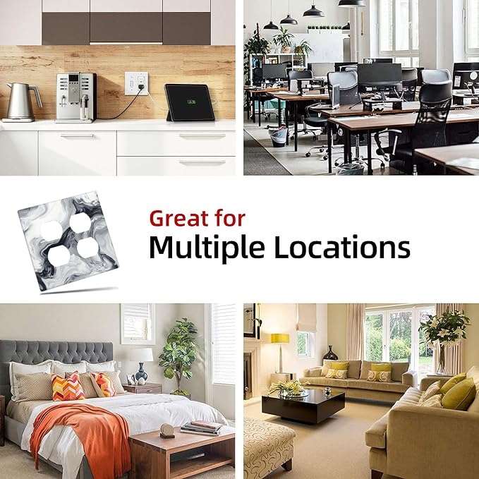 Abstract Marble Ink Texture Grey Marble Print Outlet Covers 2 Gang Double - Image 8