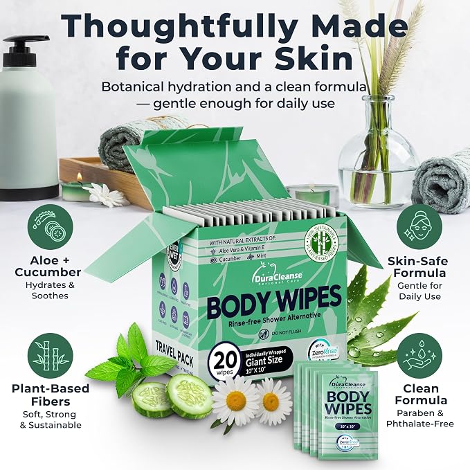Dura Cleanse Travel Body Wipes - Image 4