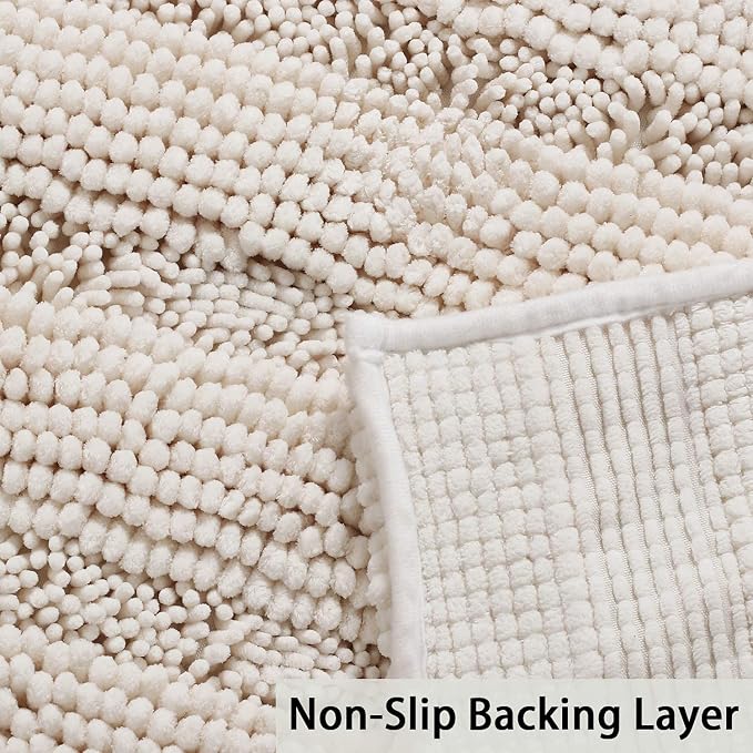 Turquoize Chenille Bath Rugs Shaggy Non Slip Mat - Image 4