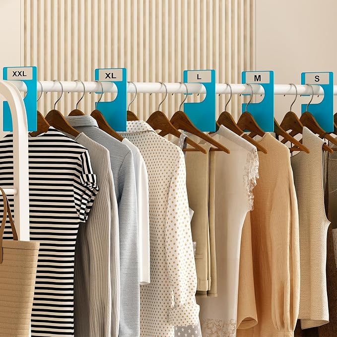 20 Pack White Clothing Rack Size Dividers Plus 45 Labels and 18 Large Blank - Image 2