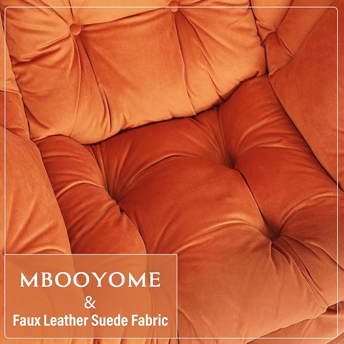 Lazy Chair with Folding Ottoman, Modern Accent Lounge Armchair with Armrests - Image 9