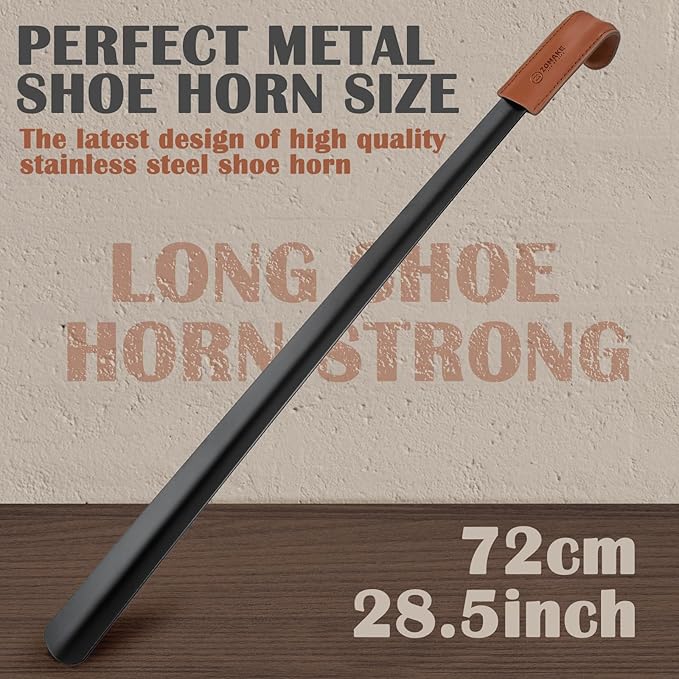 ZOMAKE Extra Long Shoe Horn for Seniors Men, Metal Shoehorn Long handle for - Image 2