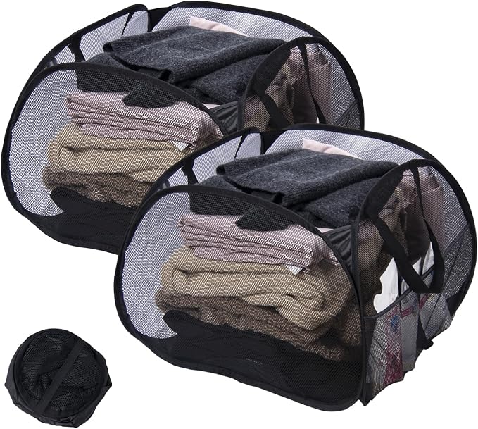 Collapsible Laundry Basket, 90L Foldable Pop-up Laundry Hamper by HEDONLEE