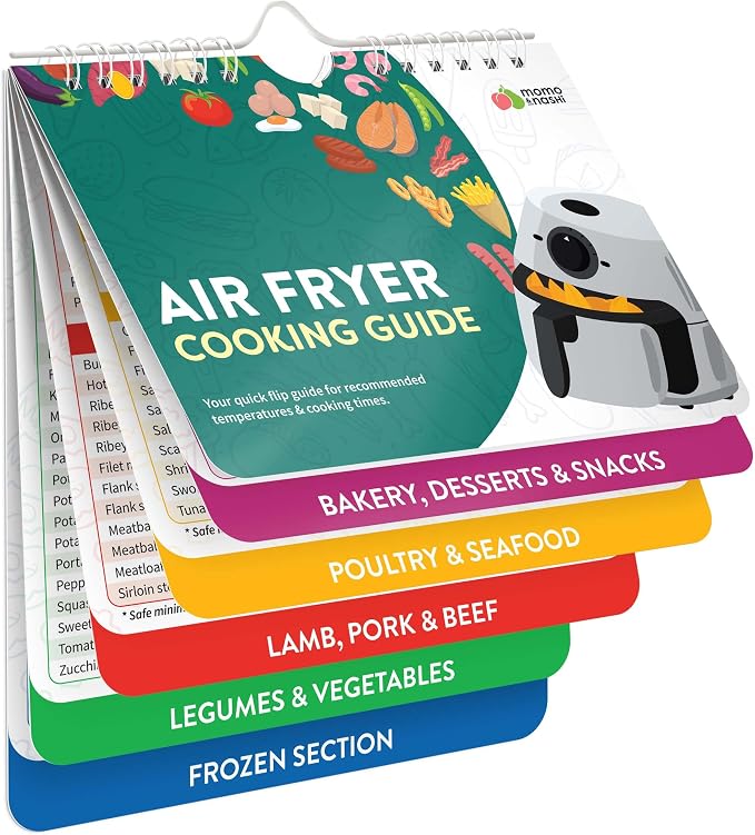 Air Fryer Cheat Sheet Magnets Cooking Guide Booklet by MomoNashi