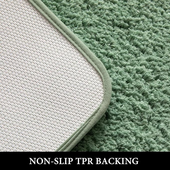 MIULEE Microfiber Toilet Bath Mat U-Shaped Contour Shaggy Bathroom Rugs Non - Image 5