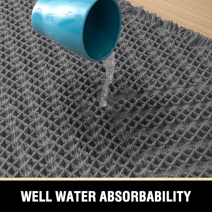 H.VERSAILTEX Waffle Bath Mat Super Absorbent Boho Bath Mat Non Slip Bath Rugs - Image 4