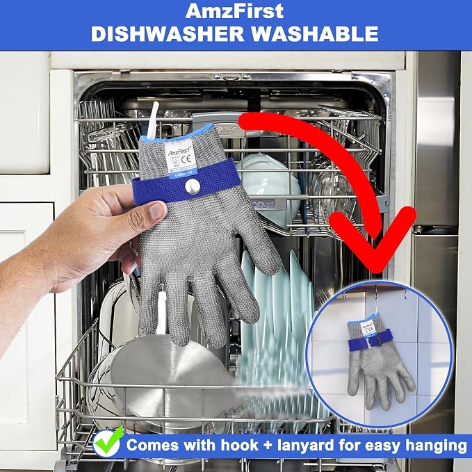 Cut Resistant Glove Food Grade, Stainless Steel Mesh Metal Knife Cutting Glove - Image 5