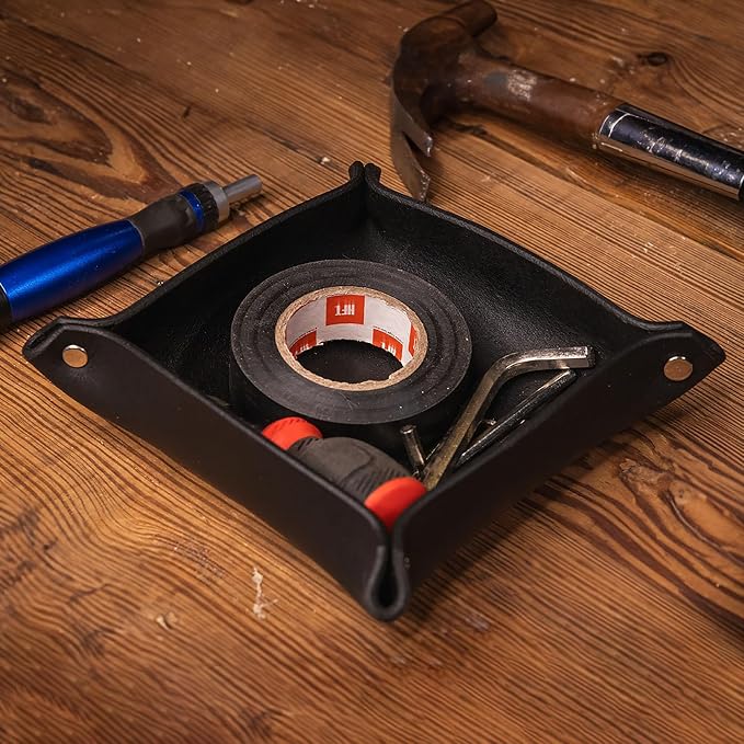 Valet Tray – Full-Grain Leather Catchall Organizer - Image 3