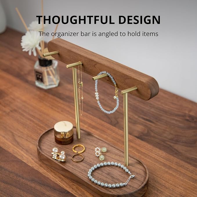 muso wood Walnut Key Stand for Entryway Table, Wooden Key Holder - Image 5