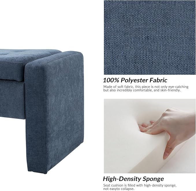 55" Modern Upholstered Storage Bench - Image 4